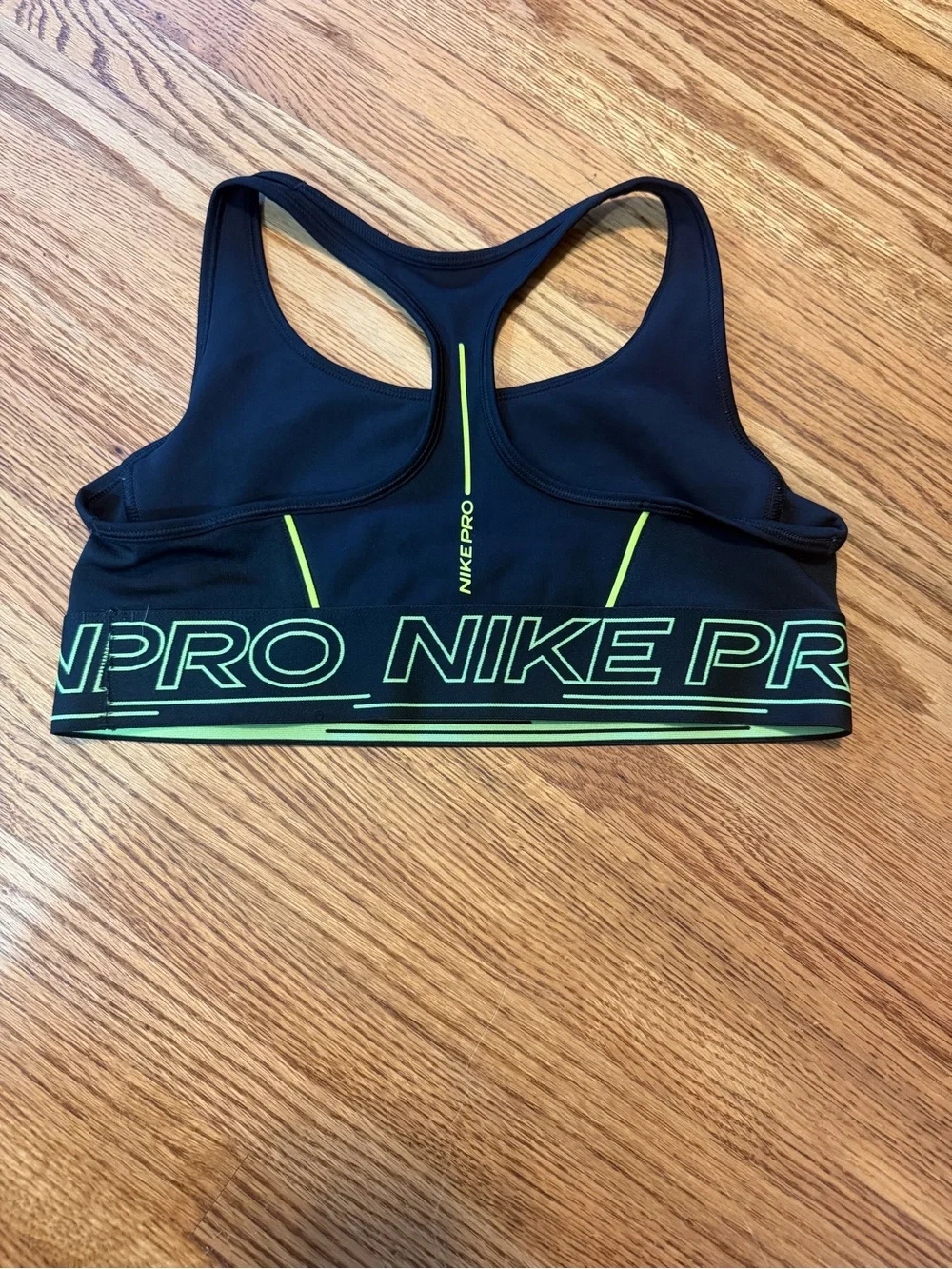 Nike Black Sports Bra with Volt Accents